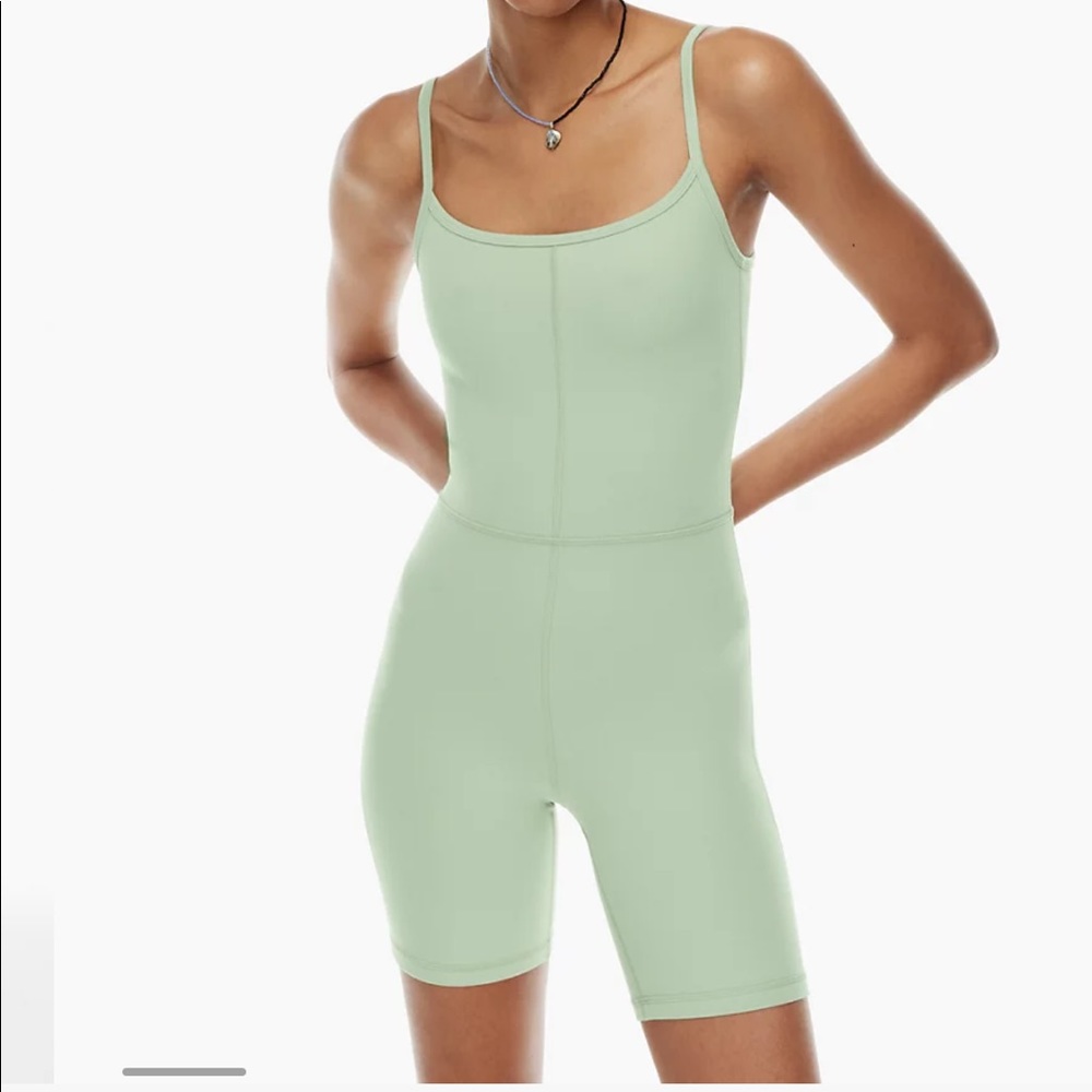 Aritzia Divinity Romper 7” in Sage Green